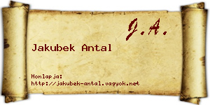 Jakubek Antal névjegykártya