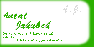 antal jakubek business card